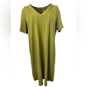 Eileen Fisher Tee Shirt Dress, Size M, Green, 90% Organic Cotton, 10% Elastane
